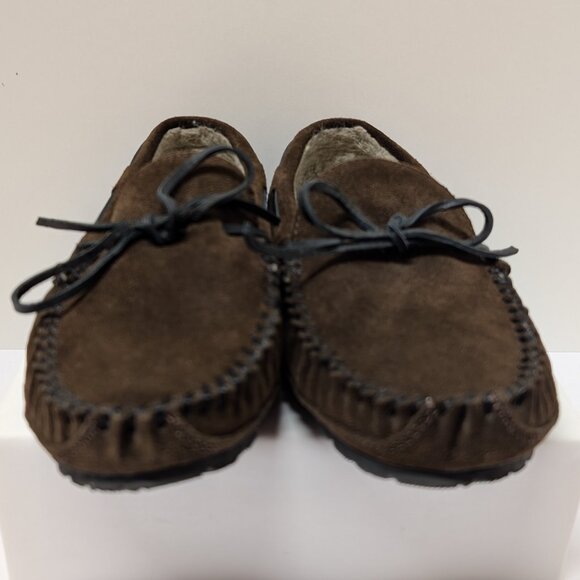 Minnetonka Casey Moccasin Slippers in Chocolate main image 13